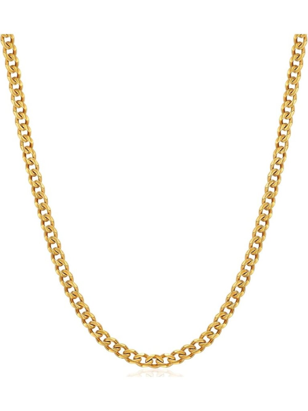 Stylish 3.5mm Cuban Link Chain Necklace for Men & Women - Durable Stainless
